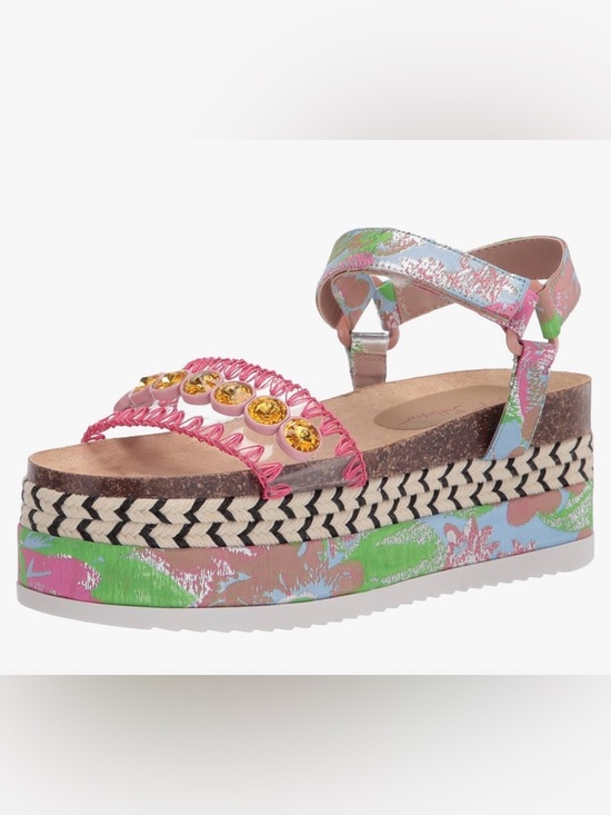 Betsey Johnson Shoes - Betsey Johnson Womens Tovaa Floral Flatform Sandals US 10